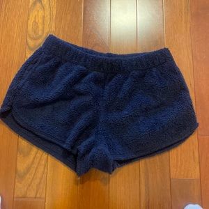 Aerie navy fuzzy shorts